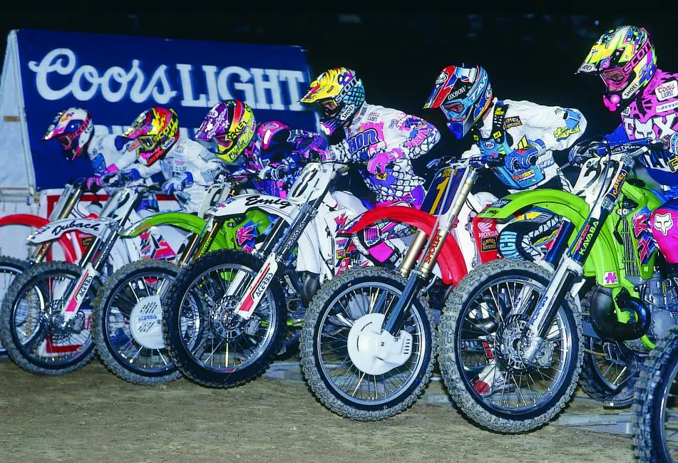 That’s a young Jeff Emig (8) on the Yamaha, riding full-time in the 250 class.