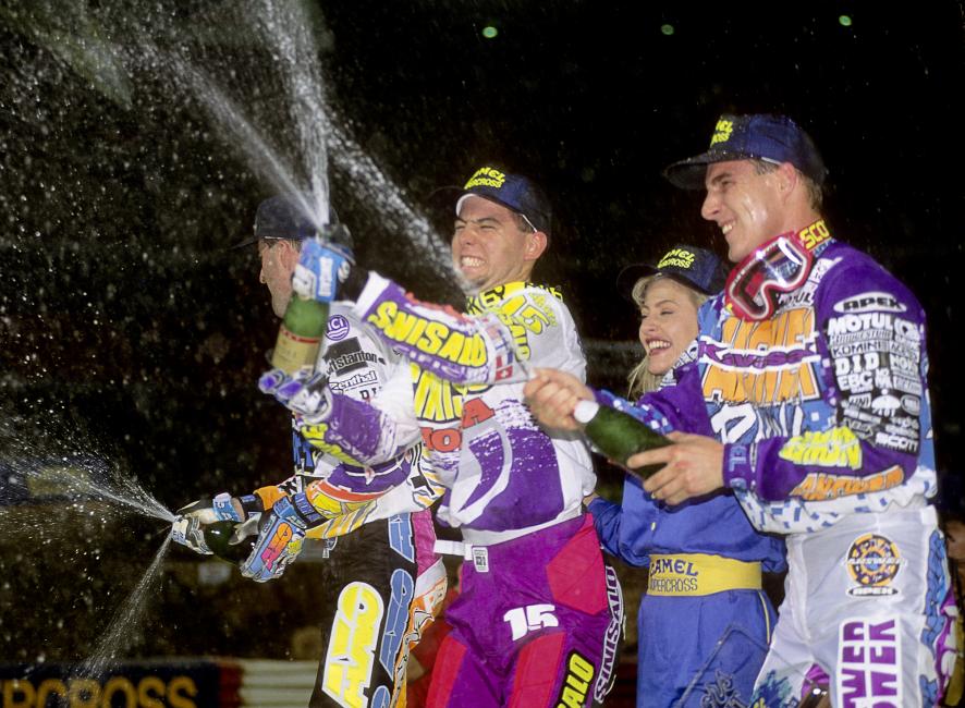 Jeremy McGrath’s first AMA Supercross win came at what would become his de facto castle, Angel Stadium in Anaheim.