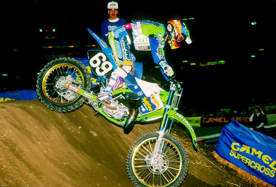 Pro Circuit’s first year with Kawasaki was 1993, and their first winner and champion aboard green was Jimmy Gaddis, who won the Houston 125 SX and the West Region title.