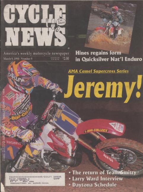 Jeremy McGrath awaits the start of the first main event at the Orlando Citrus Bowl