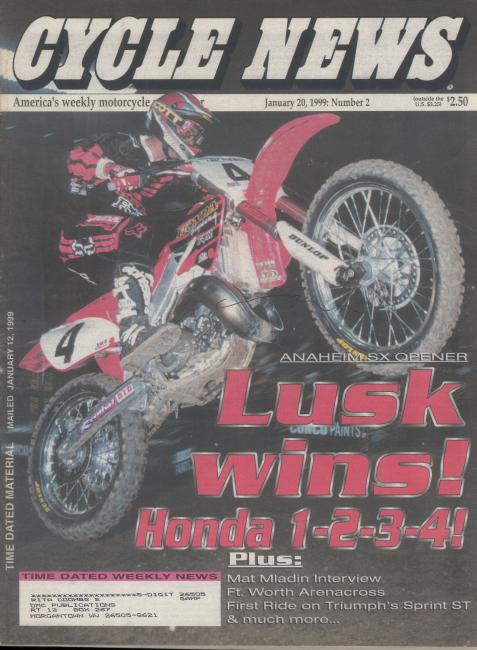 Lusk opened with a win at Anaheim and a 1-2-3-4 for Honda.