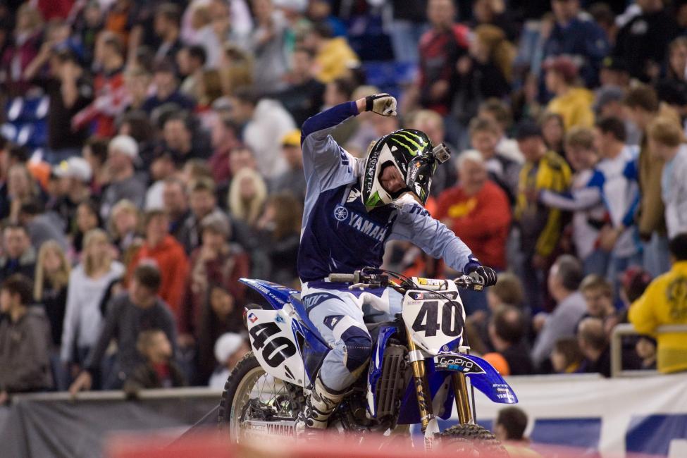 Josh Hill celebrates his surprising yet solid win at Minneapolis.