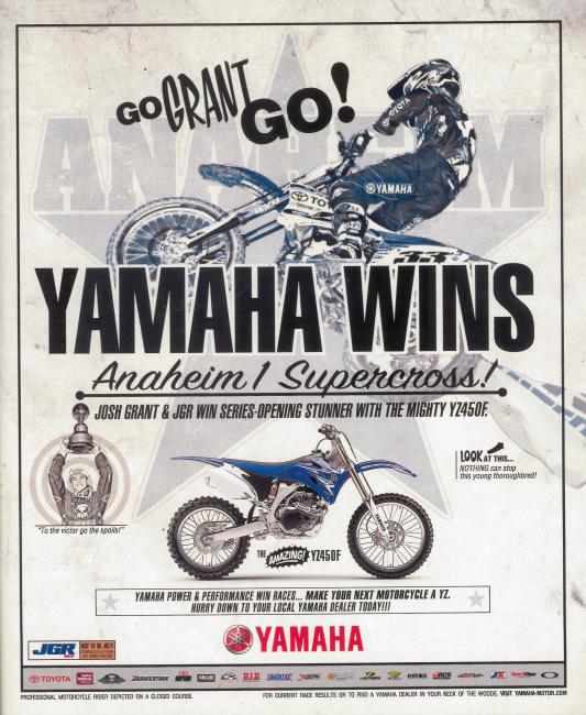 Win ads were becoming less common as everyone scrambled to save money in the new economy, but JG's A1 victory was too big to hide.