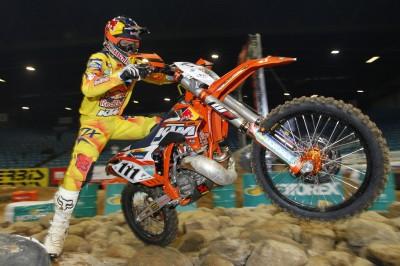 Taddy Blazusiak won the second round of the FIM SuperEnduro in Riesa, Germany.
