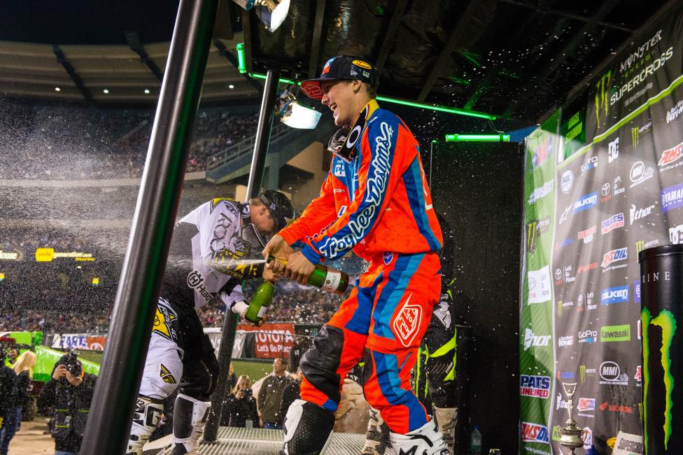 This is Nelson's first supercross win. 