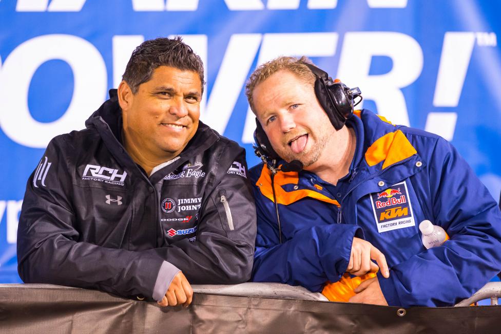 Doc G—healer of aches and pains—and Frankie Latham, Marvin Musquin's wrench.