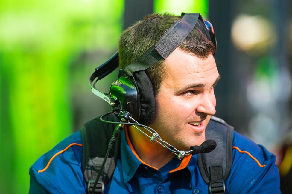 Jade Dungey, Ryan's brother, is a mechanic at Red Bull KTM...but for Justin Hill. Hard keeping all the Hill and Dungey brothers straight.