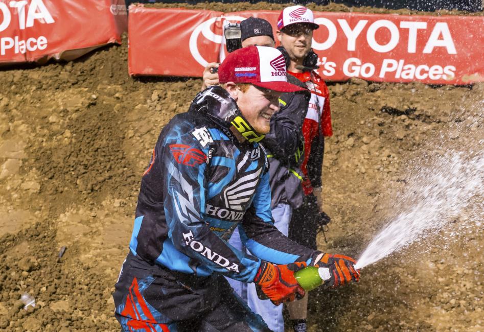 Canard celebrates his first win since 2011. 