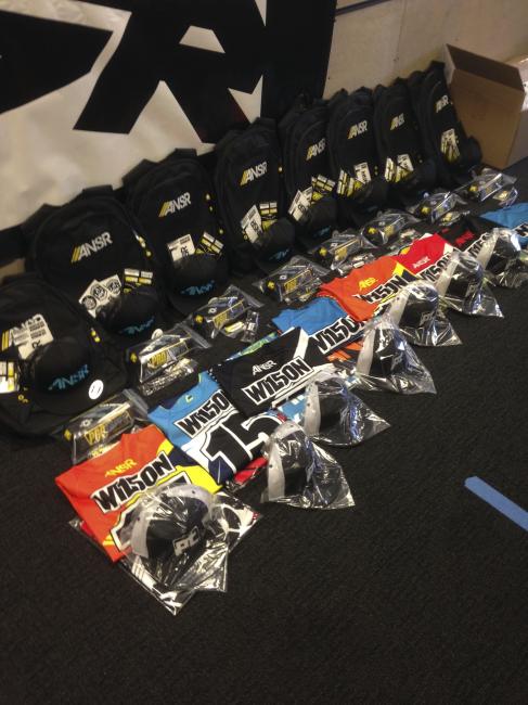 We spotted Deano’s ready-to-go ANSR race gear at the company’s HQ this week.