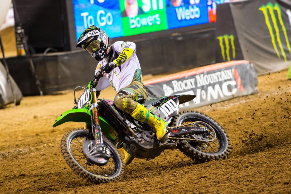 Looks like it took six races for Josh Hansen, who hasn't raced supercross since 2012, to find his racing legs again. It was fun to watch him dissect the technical track in practice, and his fourth in the main is his best of the year. 