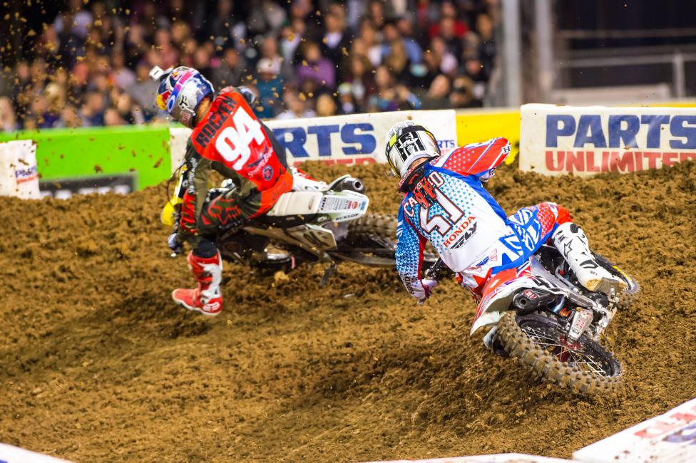 Ken Roczen holds a lead in points over Trey Canard, but Canard is coming into Dallas, his home race, with the momentum. 