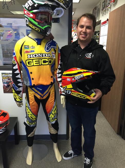 Dominick Vandenberg posing with his 6D model. 