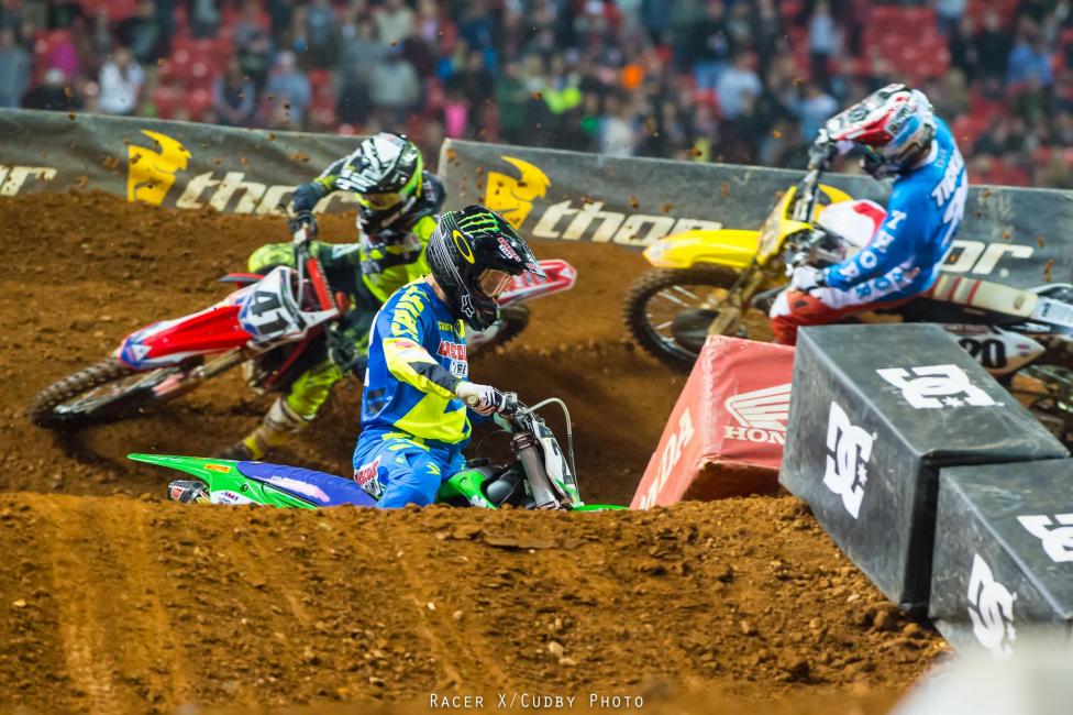 Chad makes an unscheduled turn just as the track straightened out. He was second at the time.