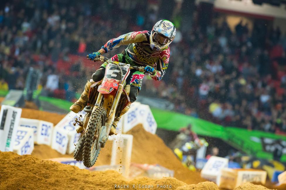 Tomac simply doesn't have an explanation for his strange crashes the last two weeks. He wasn't riding conservative or anything this time--he told us he basically rode the same but just avoided the weird crashes.