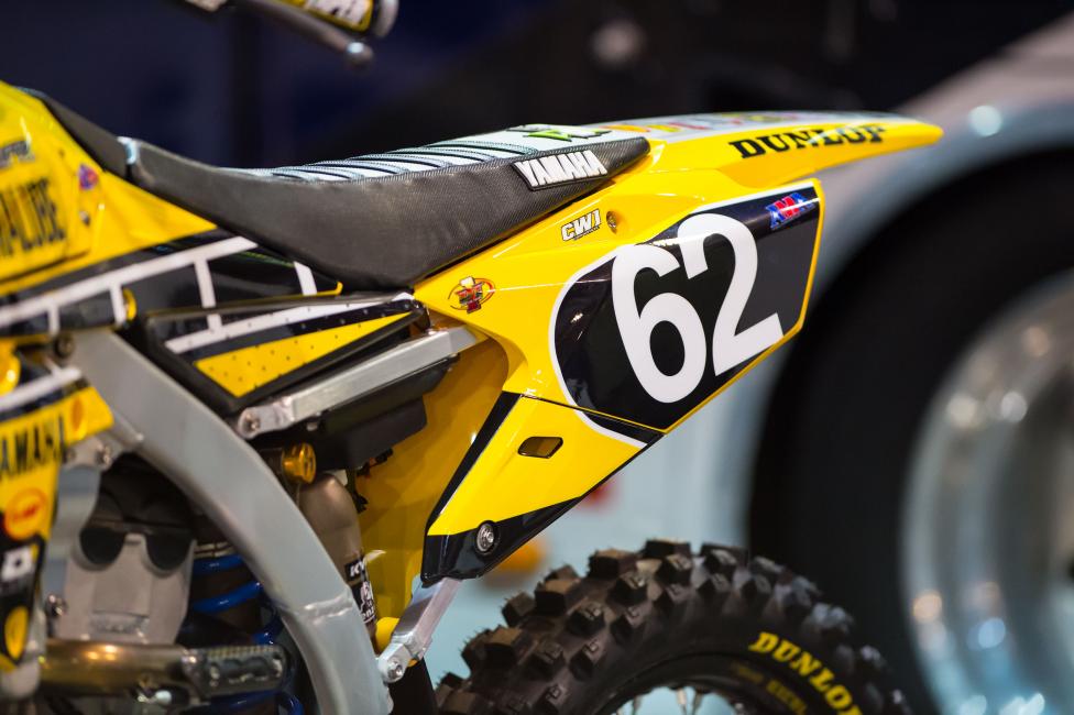 Athony Rodriguez's Yamalube/Star Racing Yamaha was straight 1970s Monoshock era.