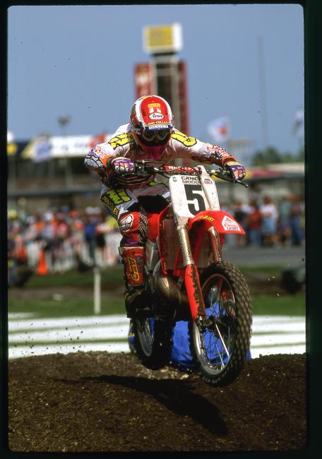 Team Honda’s Jeff Stanton won the Daytona Supercross by Honda four straight times from 1989 to ’92. 