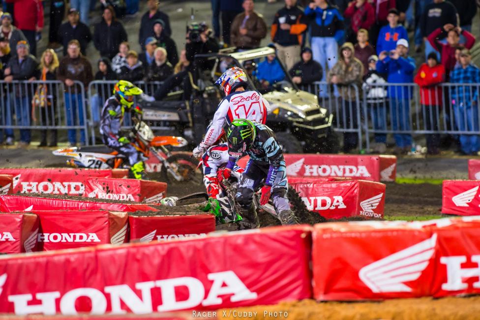 Chad Reed was in the mix early, but went down and came back to finish fifth.  