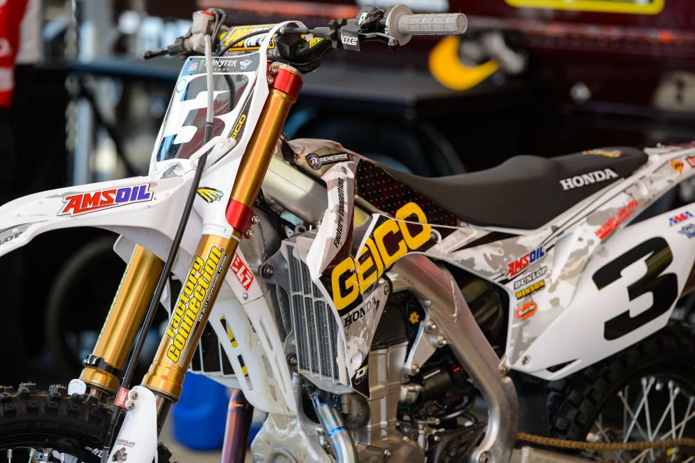 Eli Tomac's military-themed machine from last year. Tomac's brother is in the air force so he takes these events seriously.