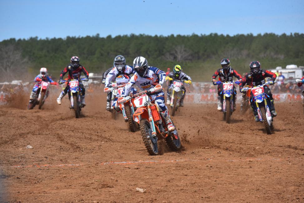 Russell also took the $250 All Balls Racing Holeshot Award surrounded by Yamaha machines.