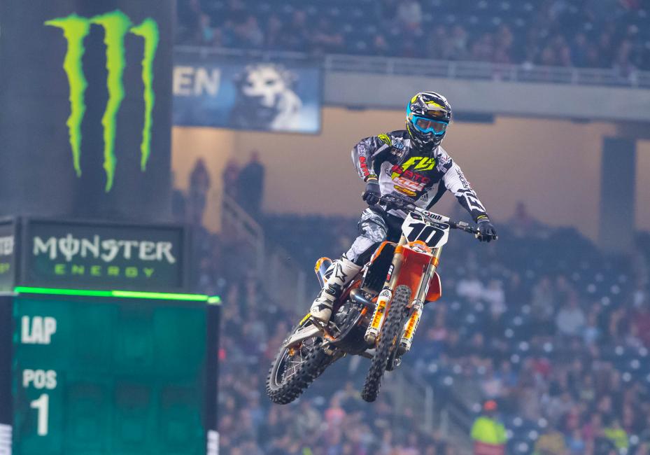 Brayton returned in Detroit after missing eight rounds of Monster Energy Supercross. 