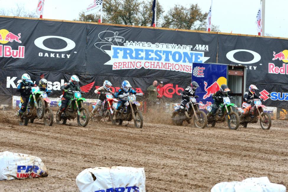 Kylie Fasnacht took control of things when Markelon went down, and held on for victory in the mud to sweep both WMX motos.