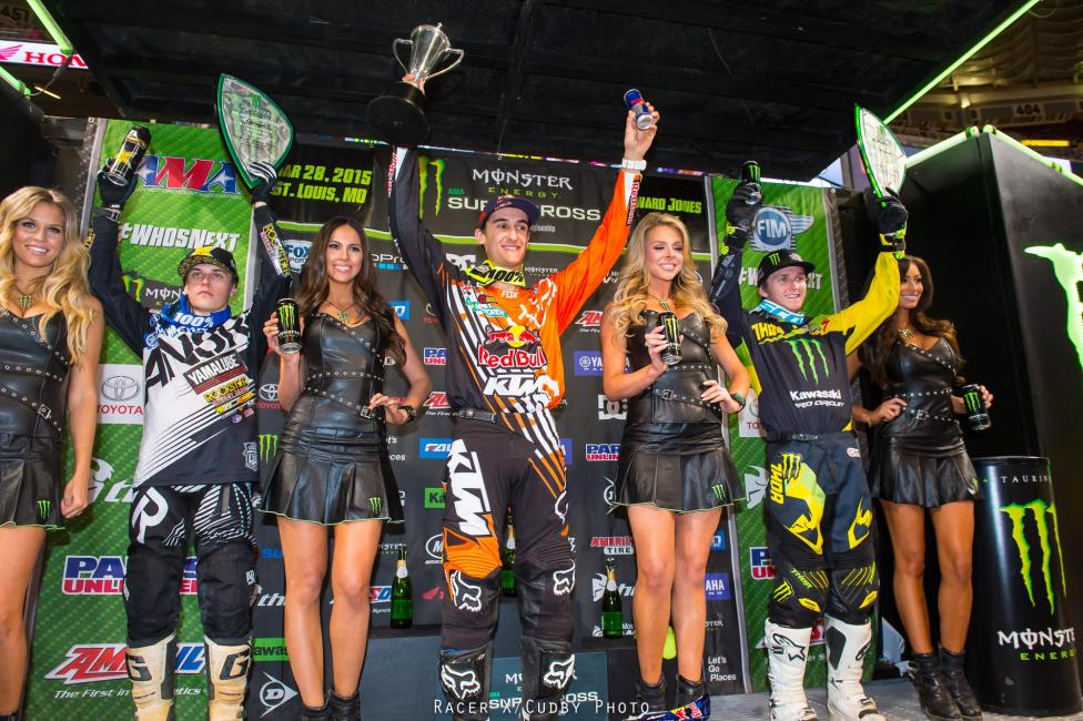 The 250 podium.