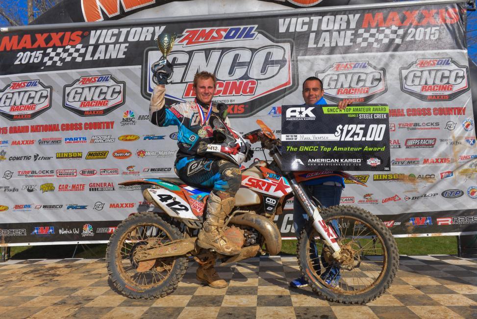 Mark Heresco once again captured the $125 American Kargo Top Amateur Award with 16th overall and a victory in the 250 A class.