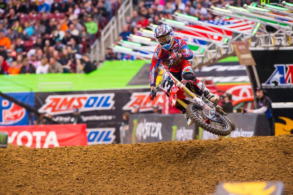 While Ryan Dungey has been consistent all season—finishing on the podium in every race but one—Eli Tomac has been had great nights and very bad ones. 