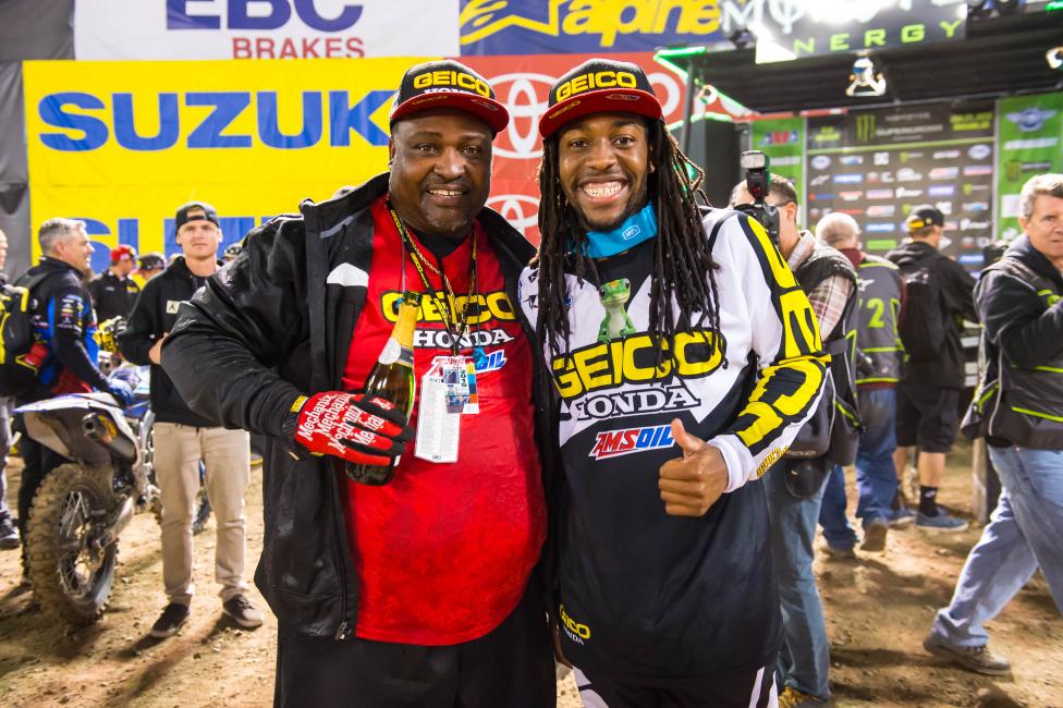 James Stewart is out, but Malcolm was good for some first-place champagne in Oakland.