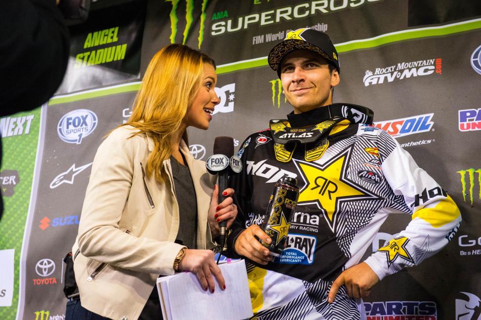 Jason Anderson on the podium! Another good bike-brand switch! (Yeah, yeah, a Husqvarna is not much different than a KTM, but still, awesome ride for Jason).