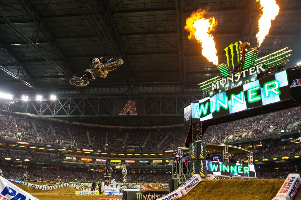 Good Lord, light them candles! This shot from Phoenix almost literally signaled the moment when Cooper Webb caught fire.