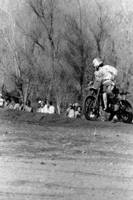 Billy Grossi at the 1978 Hangtown 250 National, where he finish fifth overall with 6-6 finishes aboard his Carabela.