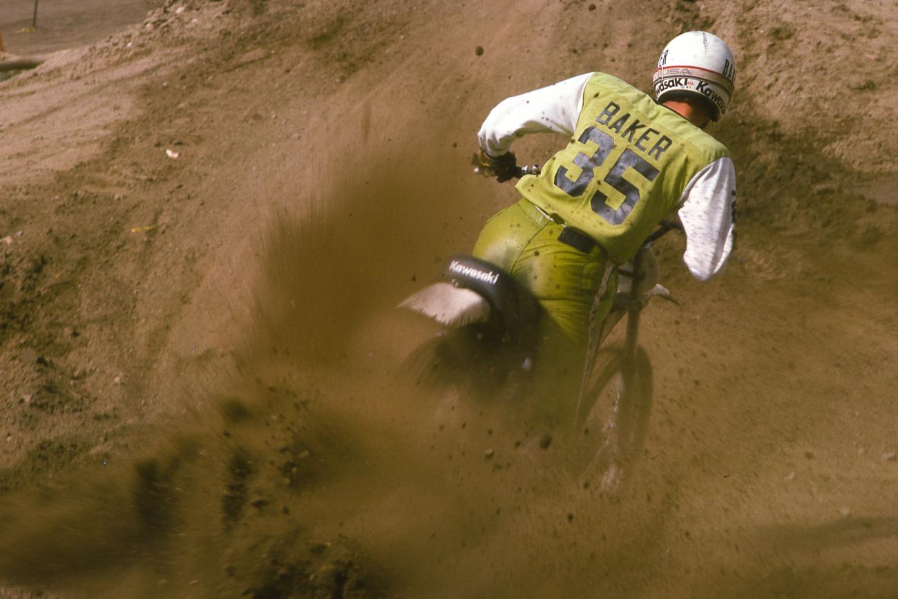 Al Baker on his Kawasaki in 1973.
