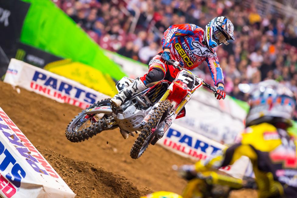 The last man left between Dungey and the title is GEICO Honda’s Eli Tomac.