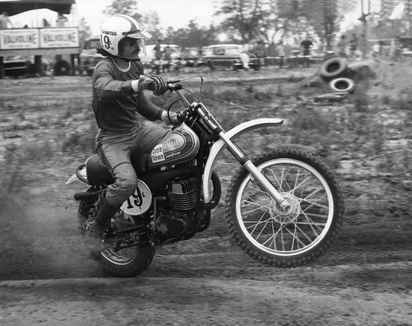 Jim Gianatsis on the Yamaha DT-1 he raced at the 1972 Road Atlanta 250 National, where he finished nineteenth overall.