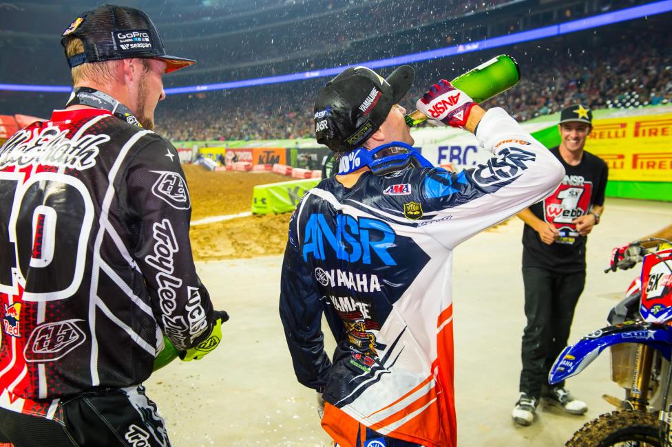 Cooper Webb celebrates his first championship. 