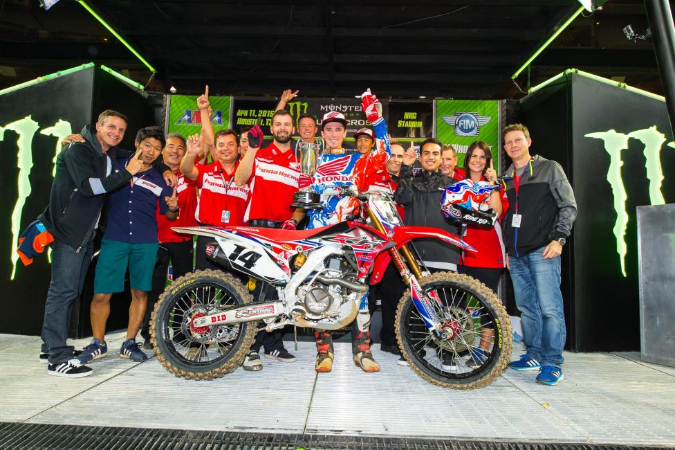 Cole Seely won his first career 450SX race Saturday night. 