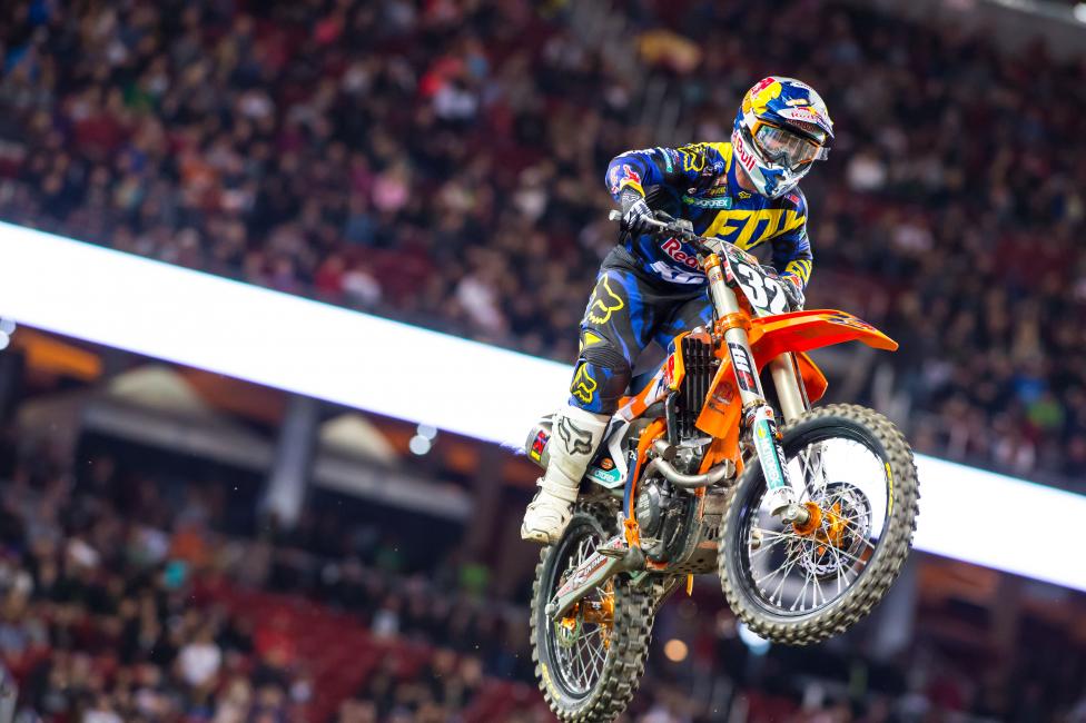 The first-turn crash shook up the results. Justin Hill got second place. 