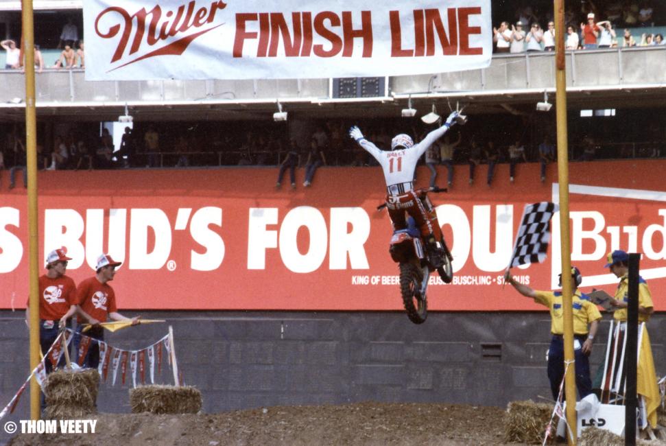 David Bailey took the win at the 1983 Washington DC Supercross.