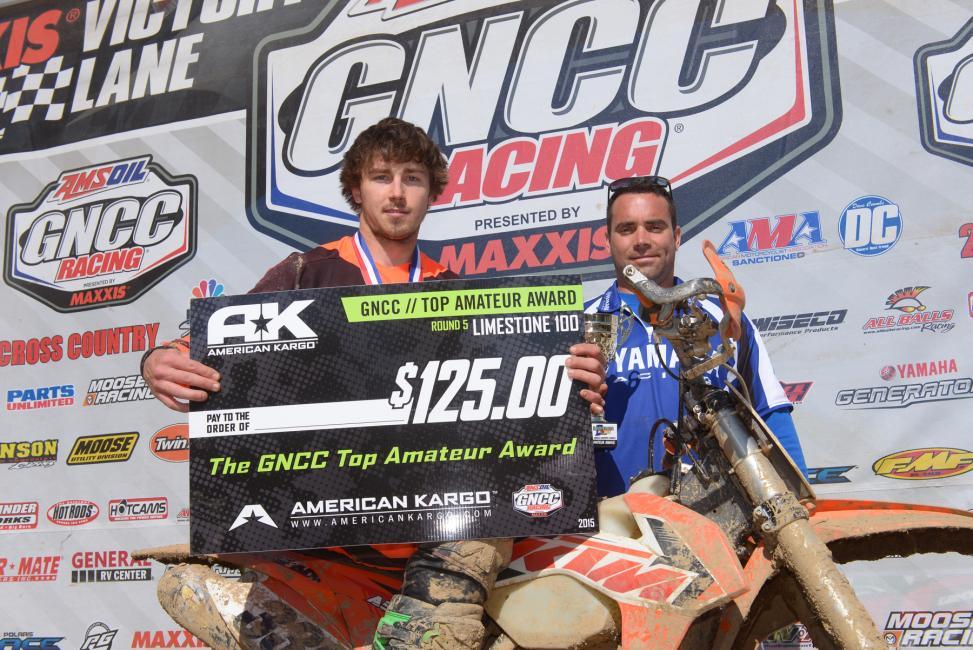 Vance Francis took home the $125 for the American Kargo Top Amateur Award for his win in the 250 A class.