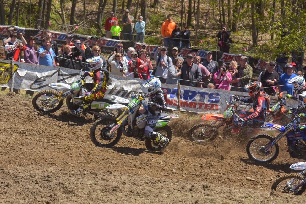 Ryder Lafferty (#336) and Craig DeLong (#18) got a good jump off the line in the XC2 Pro Lites class.