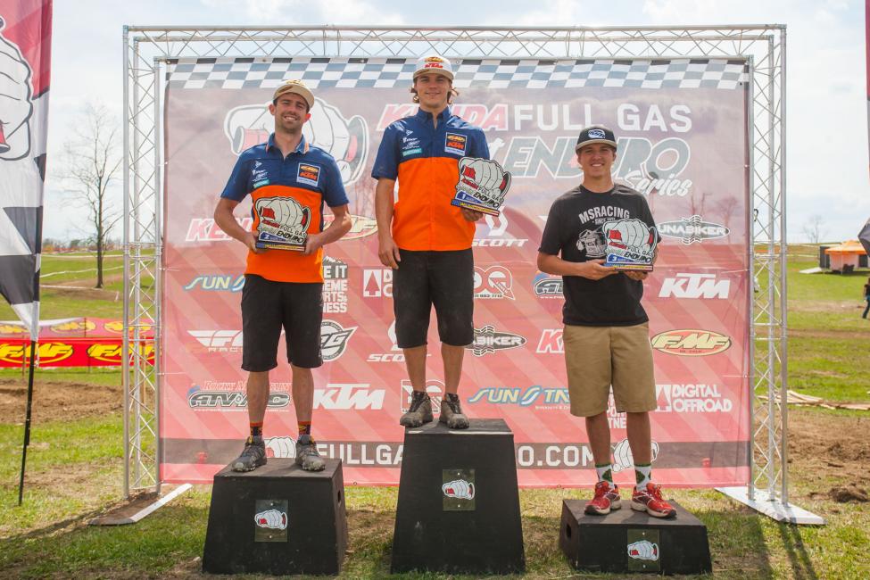 Russell Bobbitt (2nd), Kailub Russell (1st), Layne Michael (3rd).
