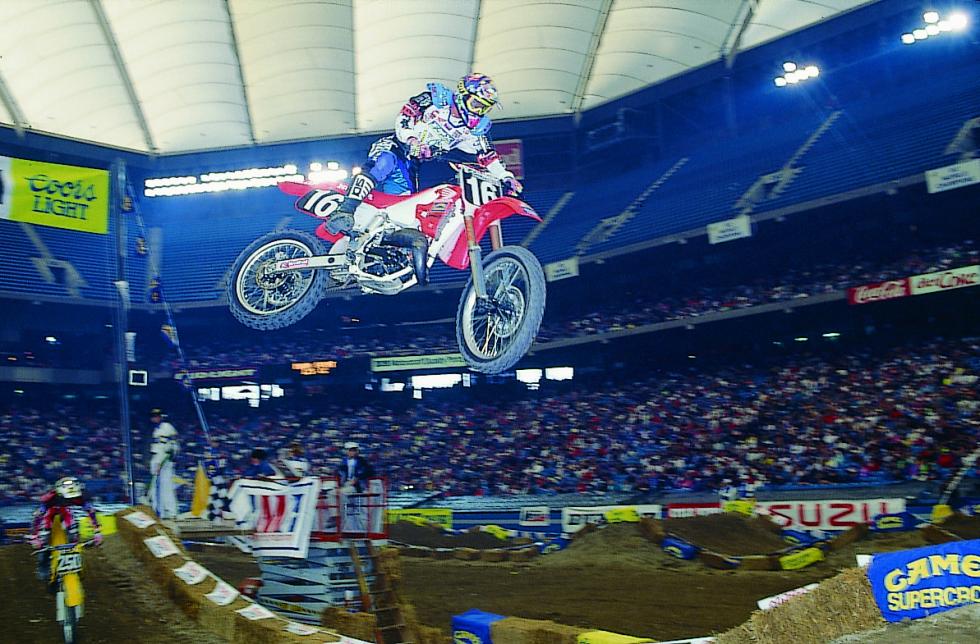 Doug Henry won both the supercross and outdoor motocross titles in 1993.