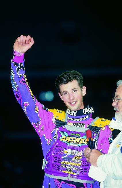 Damon Huffman finished on the podium in every SX he entered in 1995.