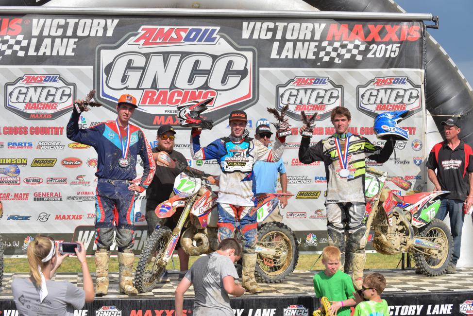 XC2 Podium: Jason Thomas (center), Tegan Temple (left) and Layne Michael (right)