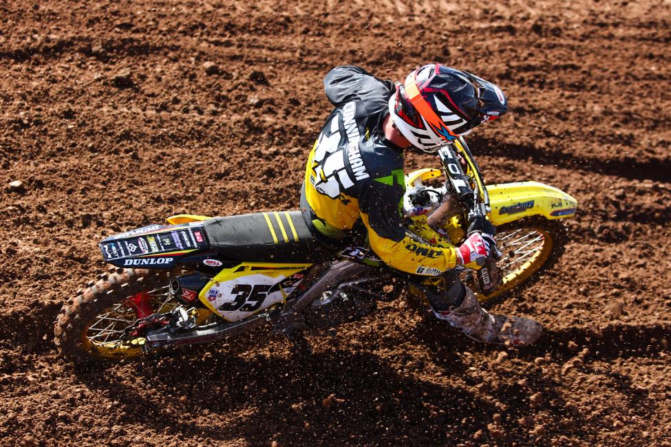 Cunningham on a Suzuki! Looks strange at first, but he feels this relationship will work well.