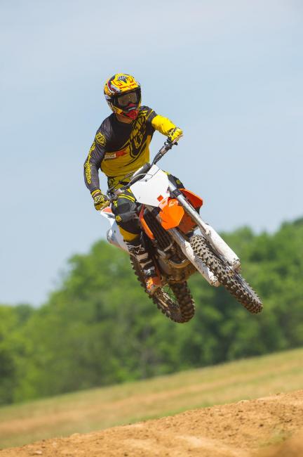 Jordan Roberts found that the 350 SX-F has plenty of top-end pull. 