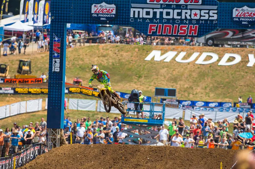 Ken Roczen went 3-1 for second overall, and though he sits 37 points behind Dungey, he's getting better as the season progresses. Photo: Cudby