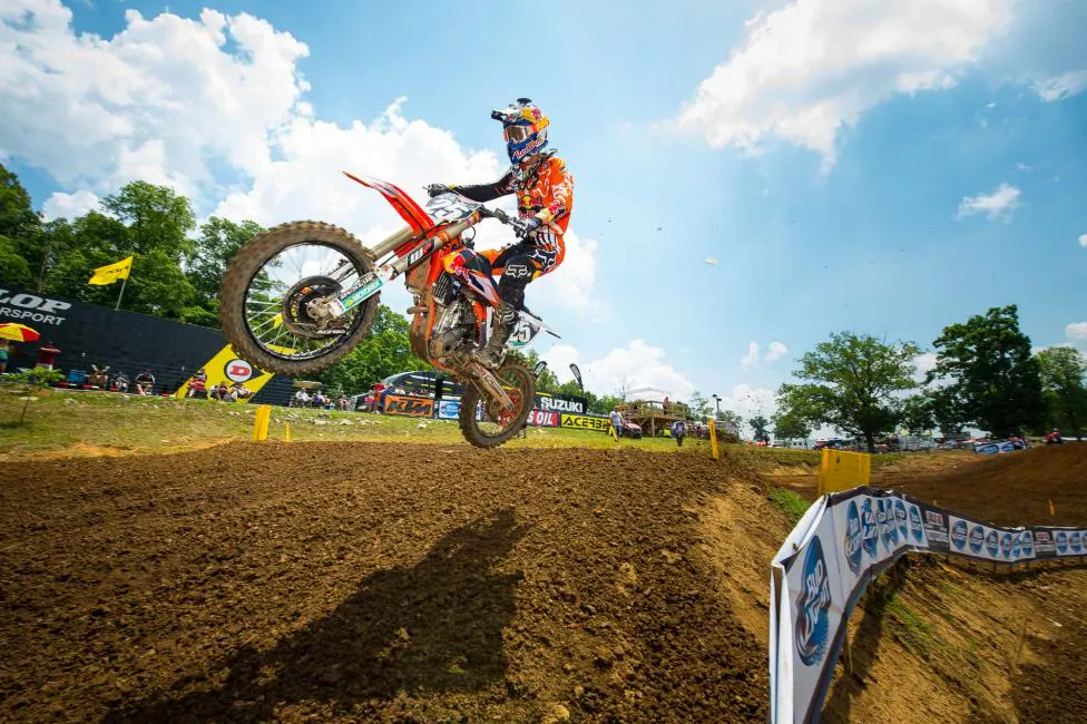 Marvin Musquin found all of the smooth lines to take a moto win and second overall. Photo: Cudby