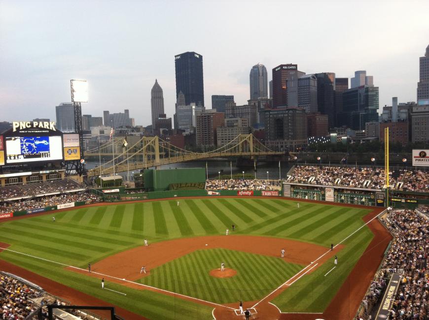 Behind-the-plate view of PNC Park. 